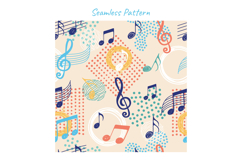 Dancing Teddy Bears with Seamless Music Pattern Product Image 5