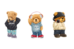 Cute Teddy Bear with Headphones, Seamless Pattern Product Image 3