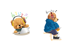 Cute Teddy Bear with Headphones, Seamless Pattern Product Image 5
