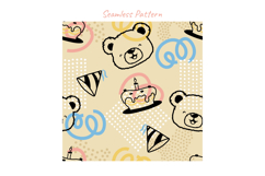 Birthday Teddy Bears with Seamless Party Pattern Product Image 5