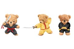 Martial Arts Teddy Bears, 8 Cute Fighters, Seamless Pattern Product Image 4