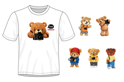 Teddy Bear Photographers I 6 Cute Characters I Seamless Patt Product Image 2