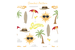 Summer Surfing Teddy Bears I Seamless pattern Product Image 5