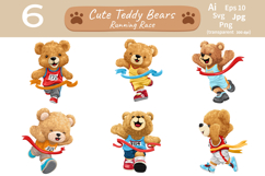 Teddy Bears Running Race, Crossing Finish Line Product Image 1