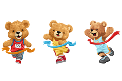 Teddy Bears Running Race, Crossing Finish Line Product Image 3