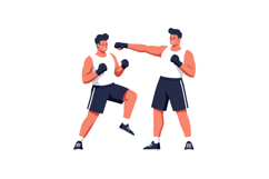Dynamic boxing motion sequence with flat design style vector Product Image 1