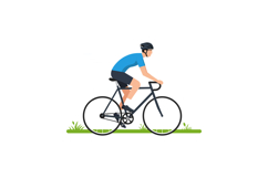 Cyclist in motion wearing helmet, flat design vector illustr Product Image 1