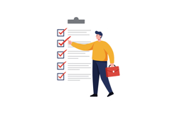 Person with checklist marking items in flat vector illustrat Product Image 1