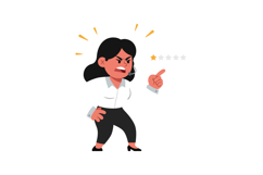 Angry woman pointing in frustration with flat vector art sty Product Image 1