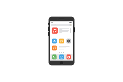 Smartphone app interface with colorful icons in flat vector Product Image 1