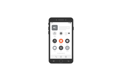 Mobile device displaying music controls in flat vector art Product Image 1