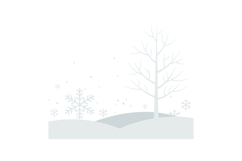Winter landscape featuring trees and snowflakes in flat vect Product Image 1