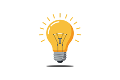 Light bulb design in flat style with bright colors vector il Product Image 1