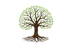 Tree with intricate branches and vibrant green leaves in fla Product Image 1