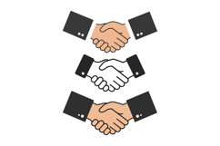Handshake representation in diverse skin tones flat vector a Product Image 1