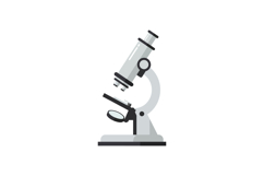Detailed microscope design in flat style for educational vec Product Image 1