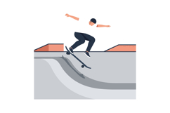 Skateboarder performing tricks in modern flat style vector a Product Image 1