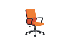 Office chair design featuring orange upholstery in flat vect Product Image 1