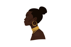 Elegant woman profile with golden accessories in minimal vec Product Image 1