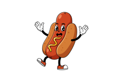 Happy cartoon hot dog character in flat vector art style Product Image 1