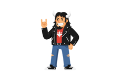 Rock musician character in detailed flat style vector illust Product Image 1