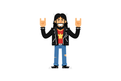 Rock musician character in flat design style vector illustra Product Image 1