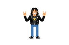 Rock musician character in flat design style for vector illu Product Image 1