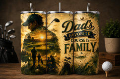Dad's Favorite Course Is Family Tumbler Wrap PNG, Golf Dad Product Image 1