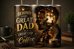 Behind Every Great Dad Is A Great Cup Of Coffee Tumbler Wrap Product Image 1
