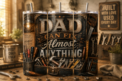 Dad Can Fix Almost Anything Tumbler Wrap PNG, Handy Dad Tool Product Image 1