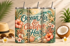 Ocean Air Salty Hair Beach Tumbler PNG ocean air salty hair, Product Image 1