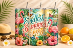 Endless Summer Energy Flamingo Tumbler PNG endless summer Product Image 1