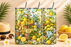 Lemon Blossom Garden Floral Tumbler PNG lemon blossom garden Product Image 1