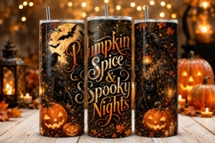 Pumpkin Spice and Spooky Nights Tumbler PNG pumpkin spice an Product Image 1