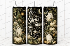 Cozy Spells and Pumpkin Tales Tumbler PNG cozy spells Product Image 1