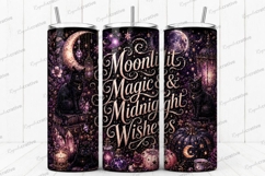 Moonlit Magic and Midnight Wishes Tumbler PNG moonlit magic Product Image 1