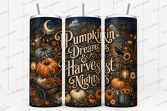 Pumpkin Dreams and Harvest Nights Tumbler PNG pumpkin dreams Product Image 1