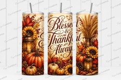 Blessed and Thankful Always Tumbler PNG blessed and thankful Product Image 1