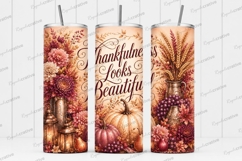 Thankfulness Looks Beautiful Tumbler PNG thankfulness looks Product Image 1