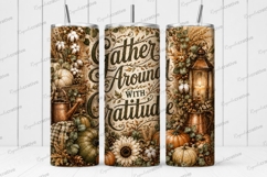 Gather Around with Gratitude Tumbler PNG gather around with Product Image 1