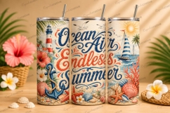 Ocean Air Salty Hair Summer Tumbler PNG ocean air salty hair Product Image 1