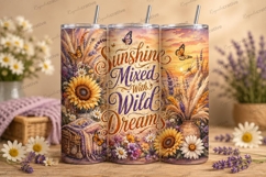 Sunshine Mixed with Wild Dreams Tumbler PNG sunshine mixed Product Image 1