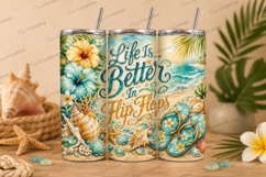 Life Is Better in Flip Flops Tumbler PNG life is better Product Image 1