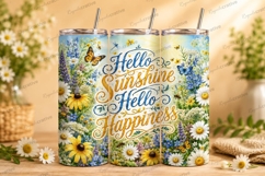 Hello Sunshine Hello Happiness Tumbler PNG hello sunshine Product Image 1