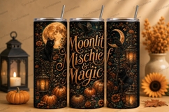 Moonlit Mischief and Magic Tumbler PNG moonlit mischief and Product Image 1