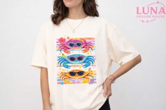 Summer Beach Crabs with Sunglasses PNG, Tropical Crab Clipar Product Image 1