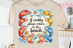 If Crabby Please Return To The Beach PNG, Summer Beach Quote Product Image 2