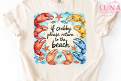 If Crabby Please Return To The Beach PNG, Summer Beach Quote Product Image 4