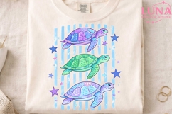 Sea Turtle Trio PNG, Ocean Clipart, Cute Sea Turtle Sublimat Product Image 3