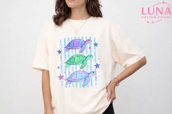 Sea Turtle Trio PNG, Ocean Clipart, Cute Sea Turtle Sublimat Product Image 5